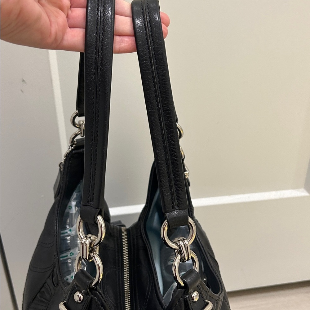 Coach (EUC) Madison Op Art Maggie Embellished Leather Shoulder Bag - Picture 7 of 17